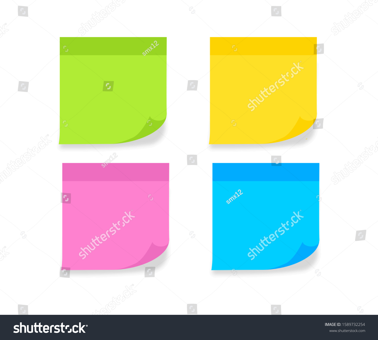 Set Different Colored Sheets Note Paper Stock Vector (Royalty Free ...