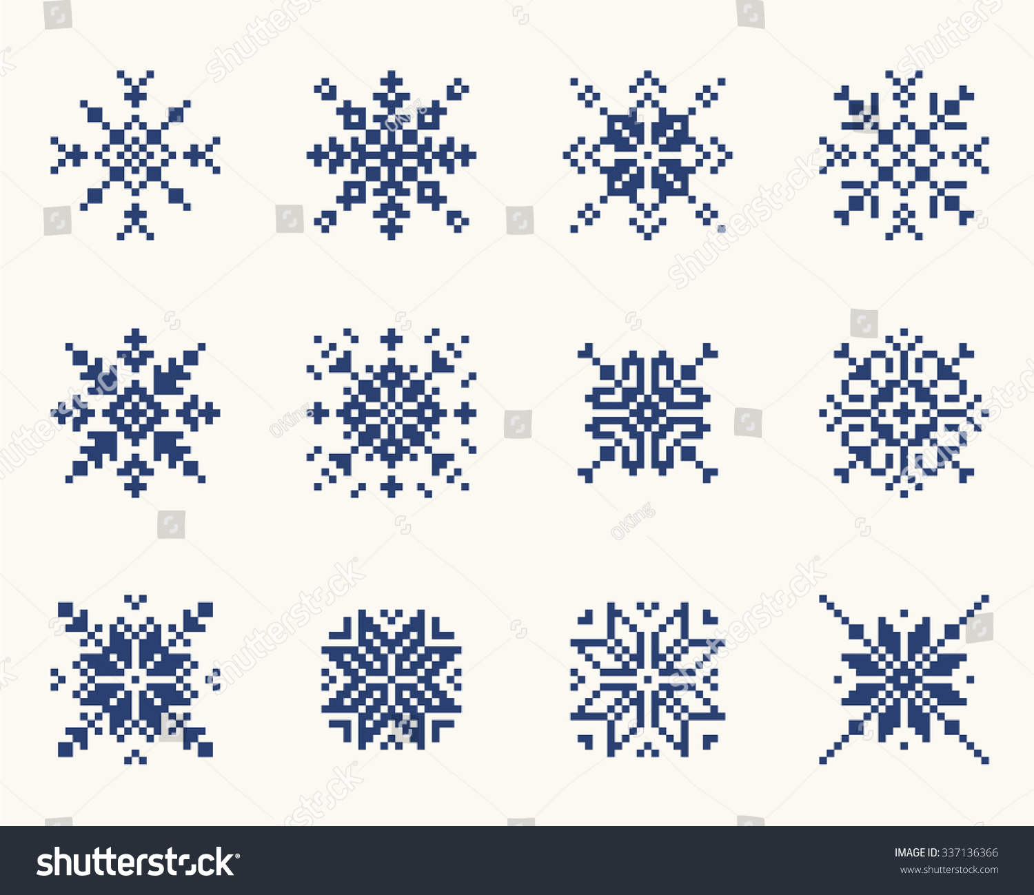 Set Ethnic Slavic Snowflakes Red Isolated Stock Vector 337136366 ...