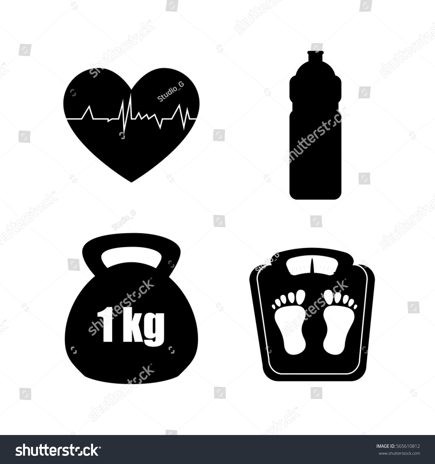 Set Fitness Equipment Icon Stock Vector 565610812 - Shutterstock