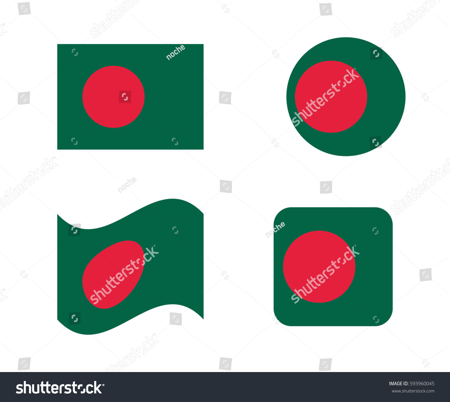 Set 4 Flags Bangladesh Stock Vector Royalty Free 593960045