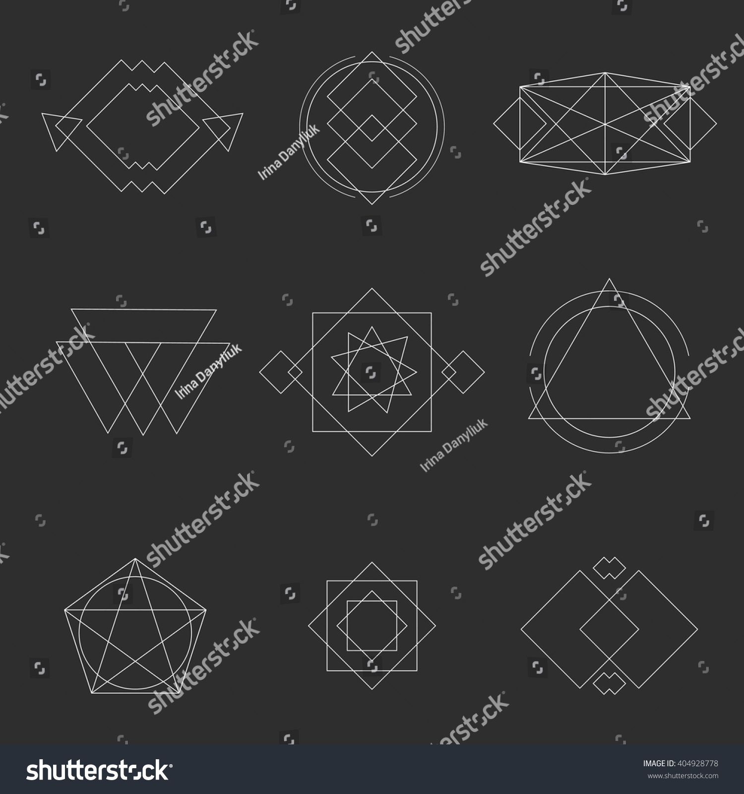 Set Geometric Shapes Signs Labels Frames Stock Vector 404928778 ...