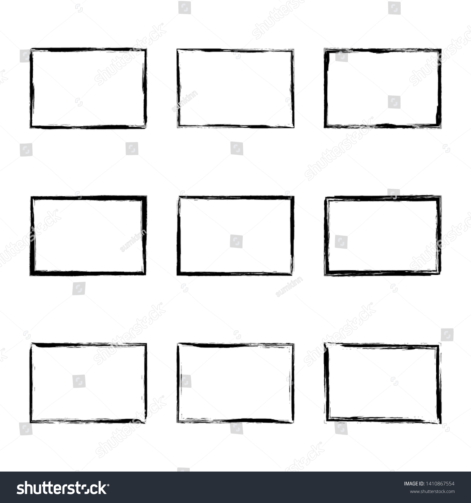 Set Hand Drawn Rectangle Frame Text Stock Vector (Royalty Free ...