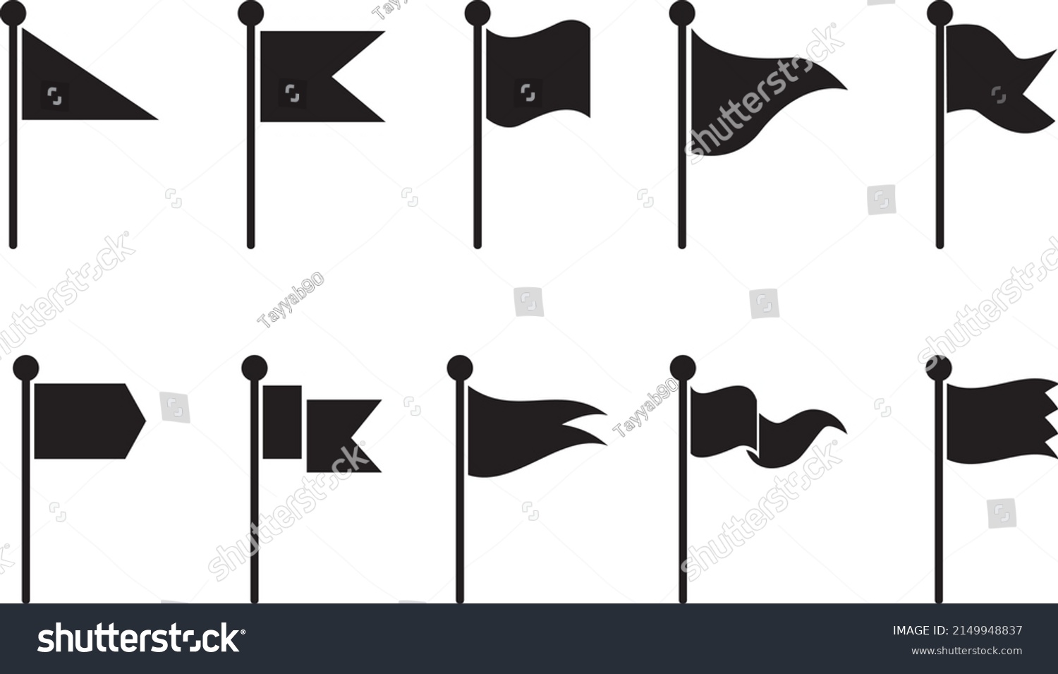 Set Icon Flag Silhouette Set Icon Stock Vector (Royalty Free ...