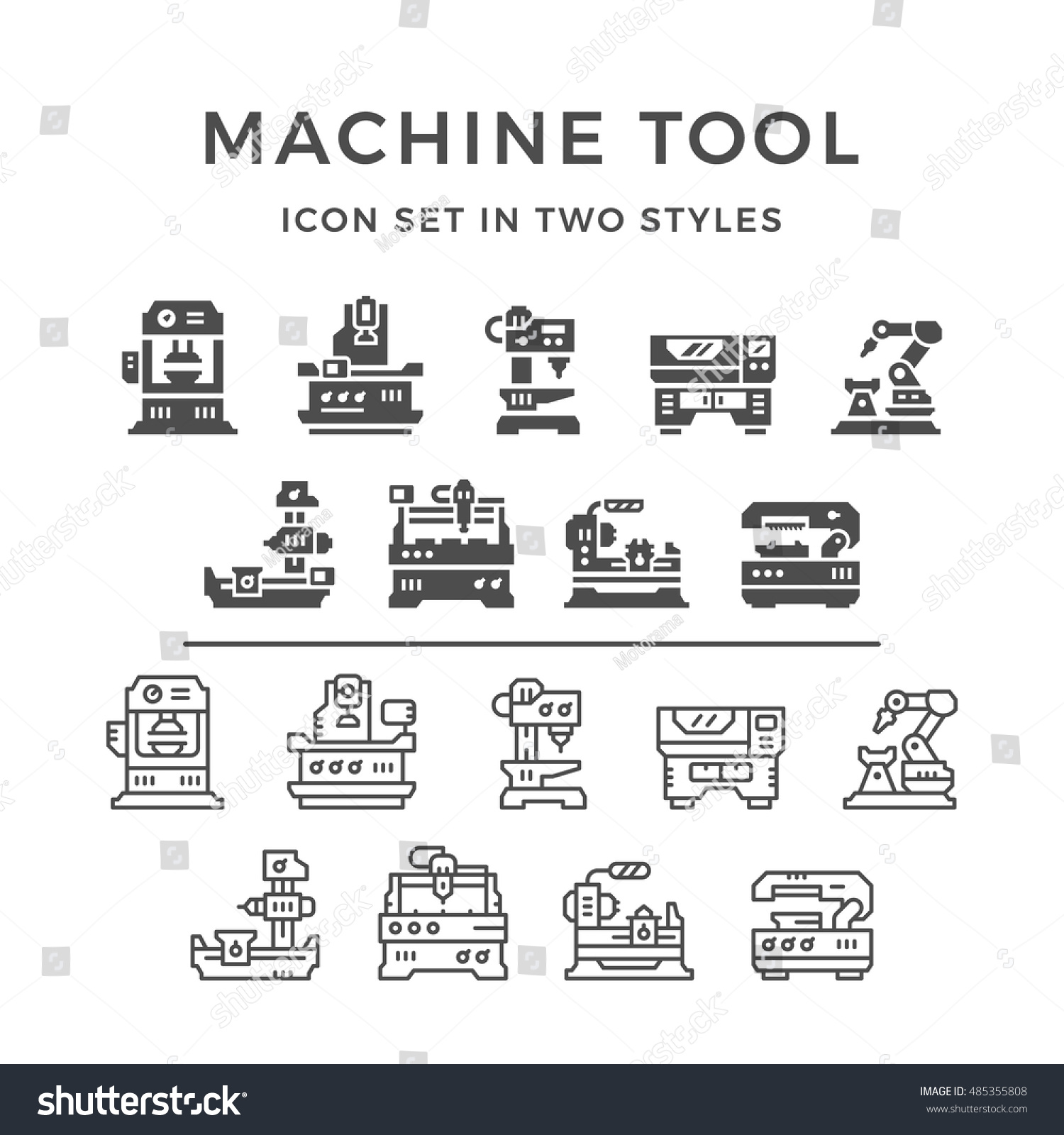 Set Icons Machine Tool Stock Vector (Royalty Free) 485355808 | Shutterstock