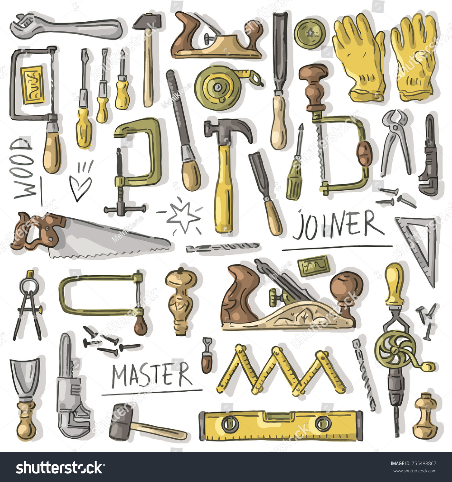 SVG of Set illustration with joiner's tools svg