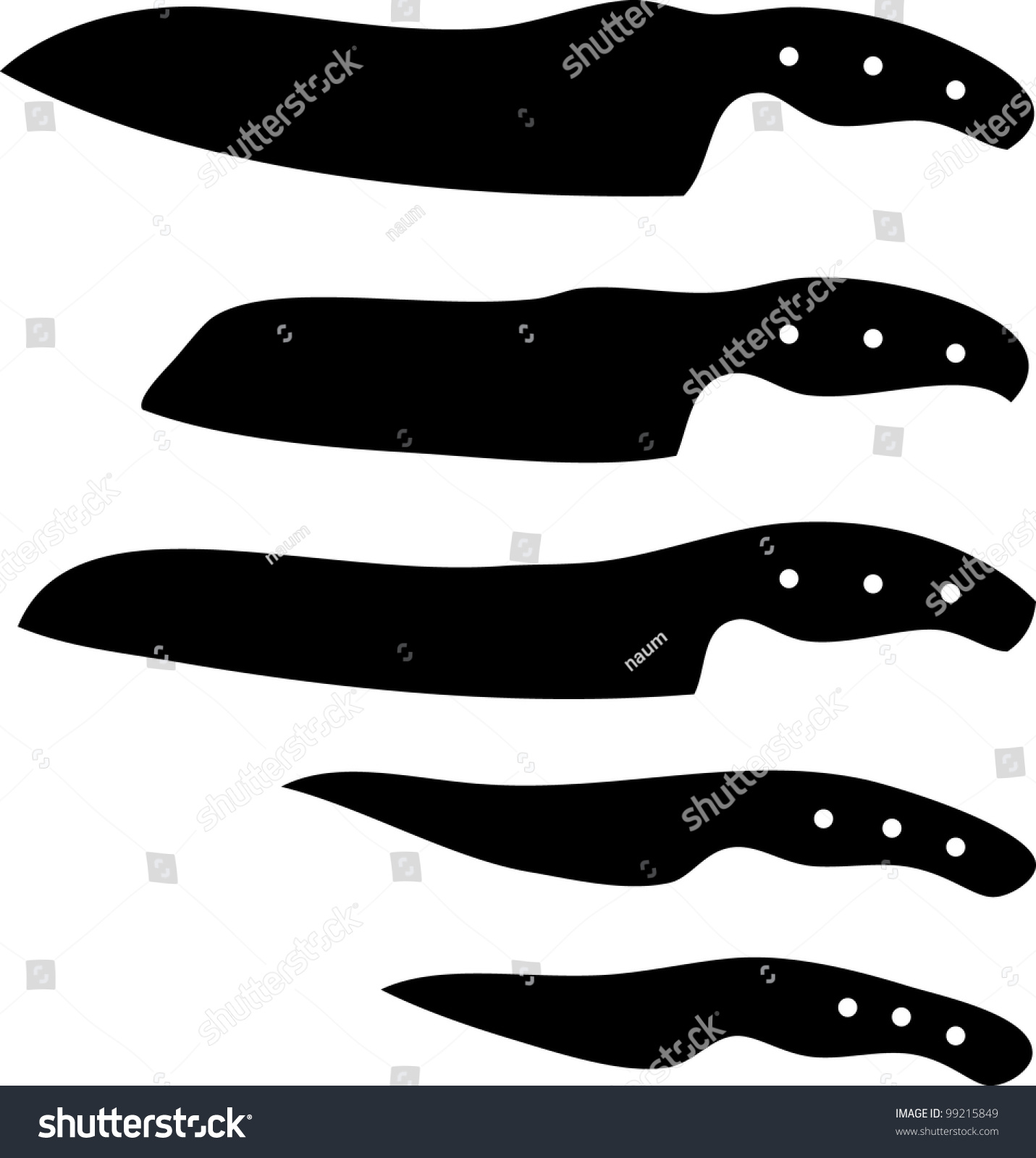 Set Knife Silhouettes Stock Vector (Royalty Free) 99215849 | Shutterstock