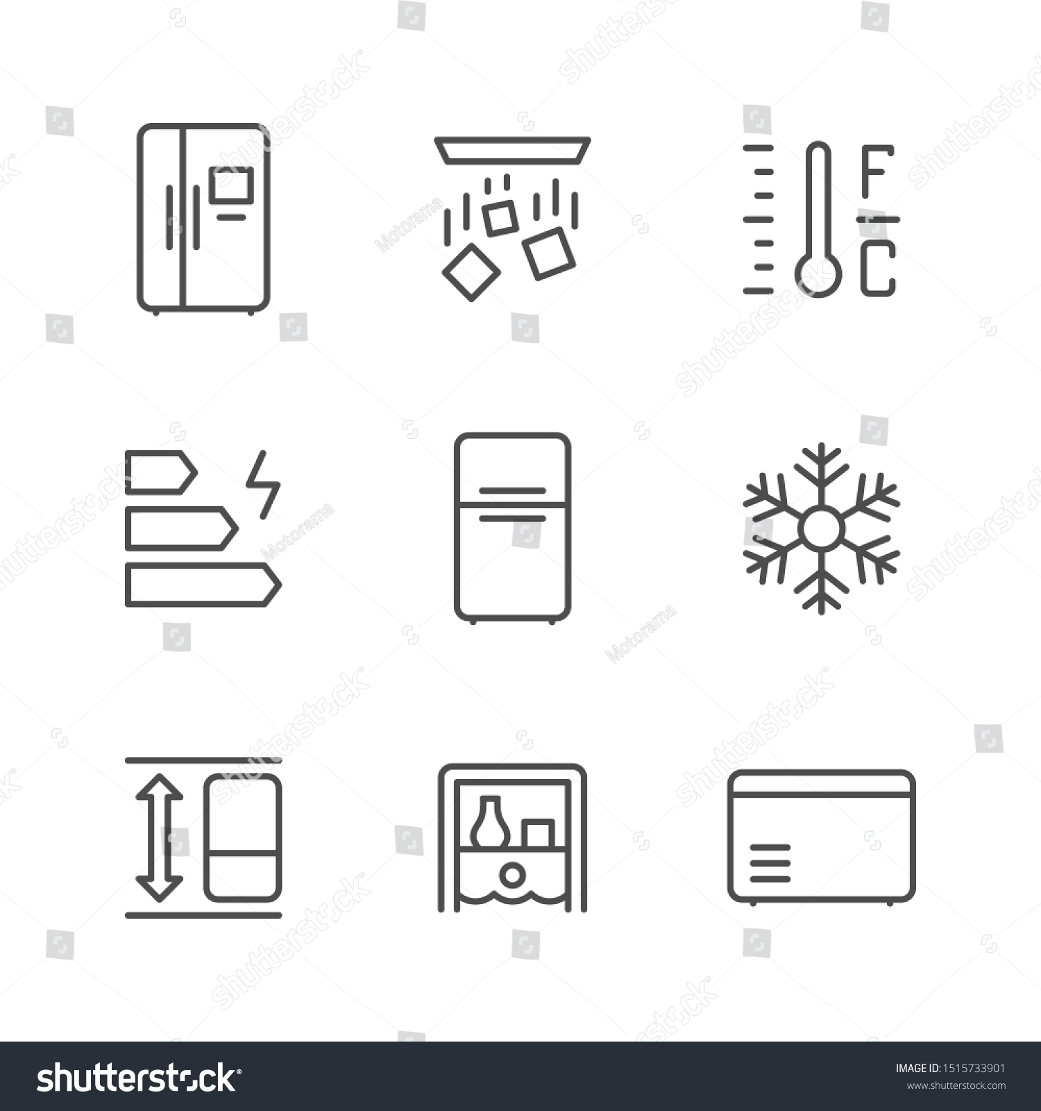 SVG of Set line icons of fridge svg