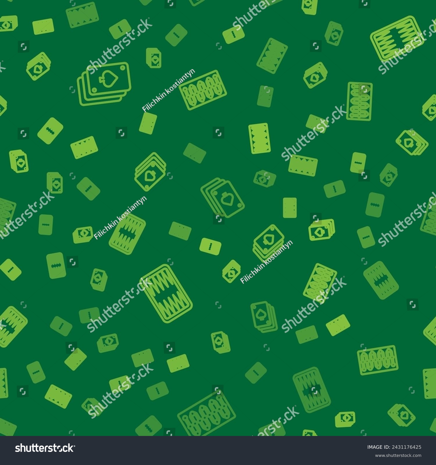 SVG of Set line Playing cards, Backgammon board and Board game on seamless pattern. Vector svg