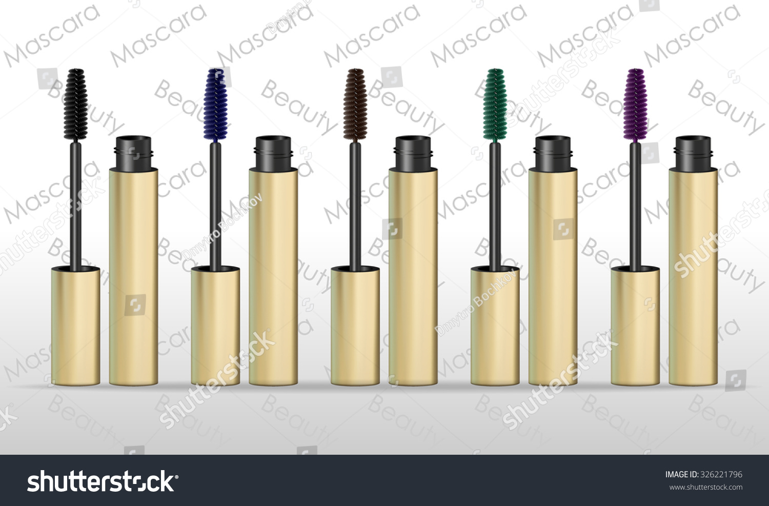 Set Mascaras Different Colors Vector Illustration Stock Vector (Royalty