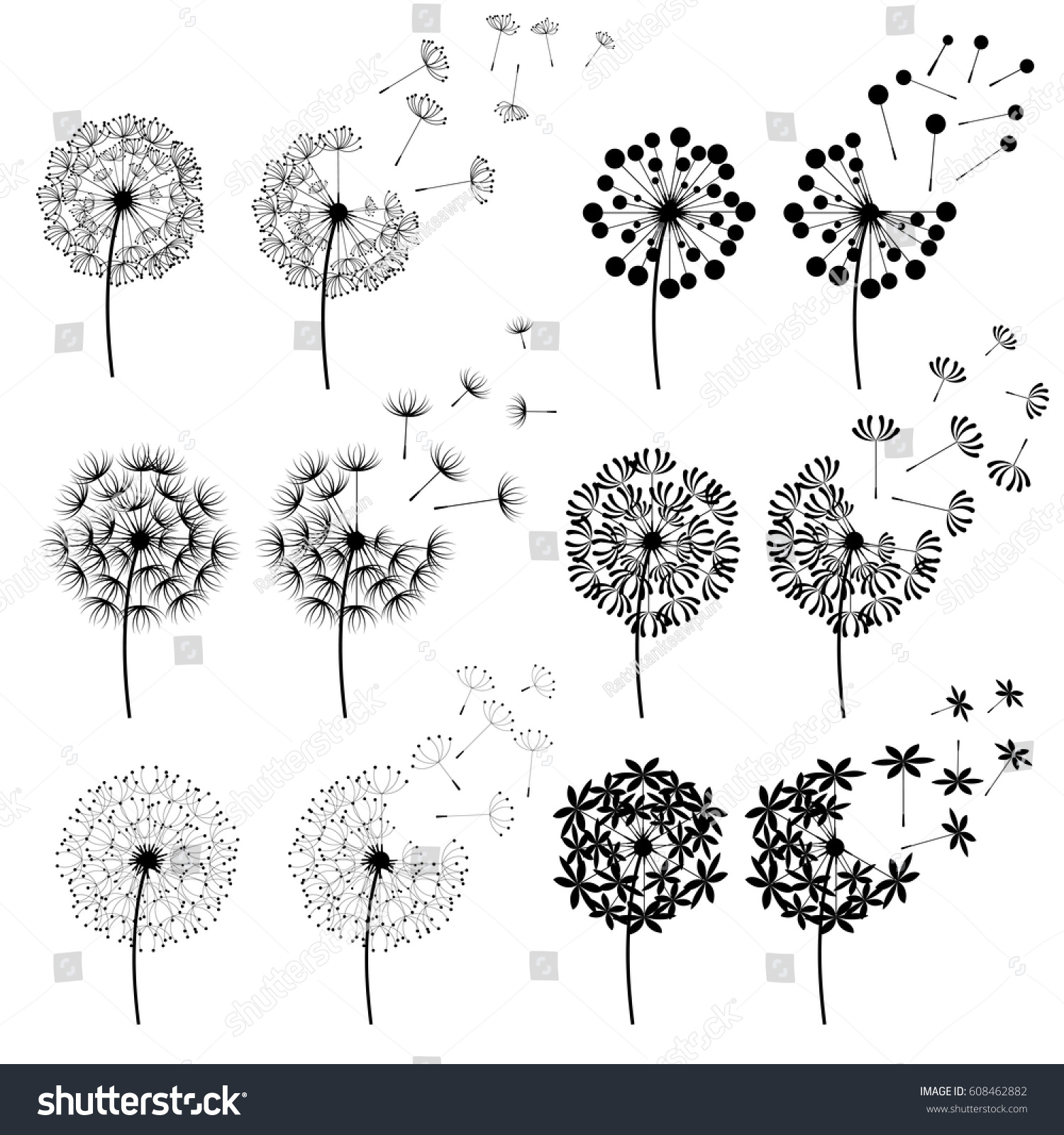 Dandelion art, Dandelion drawing, Flower drawing