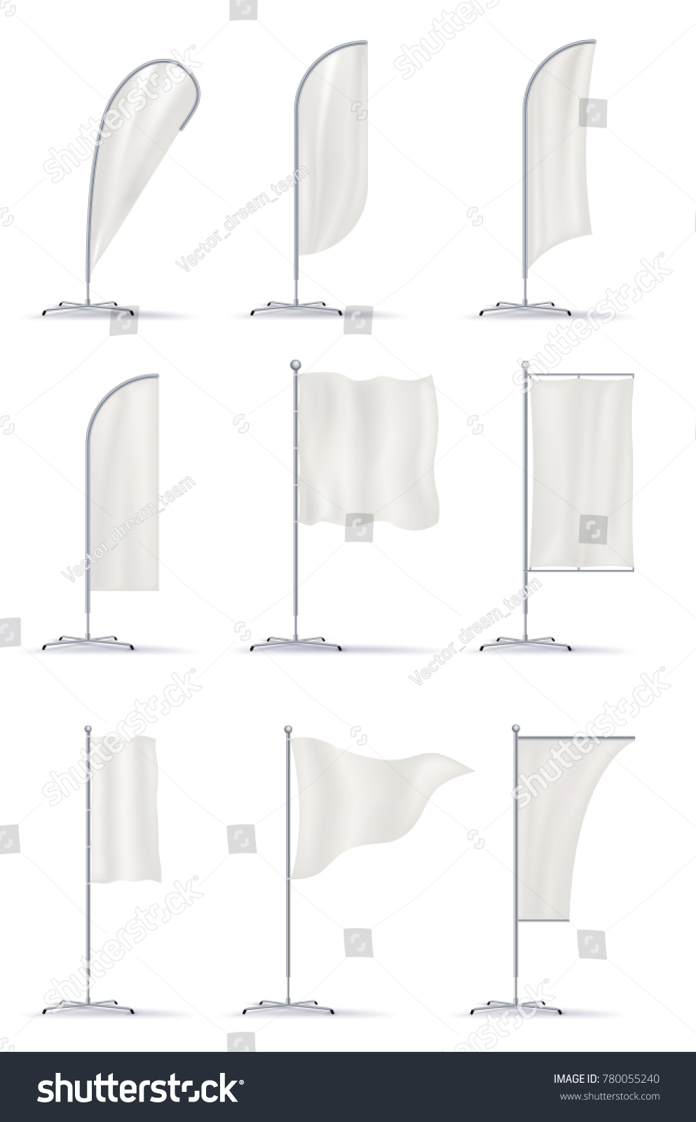 Set Advertisement Blank Flags Banners Different Stock Vector (Royalty ...