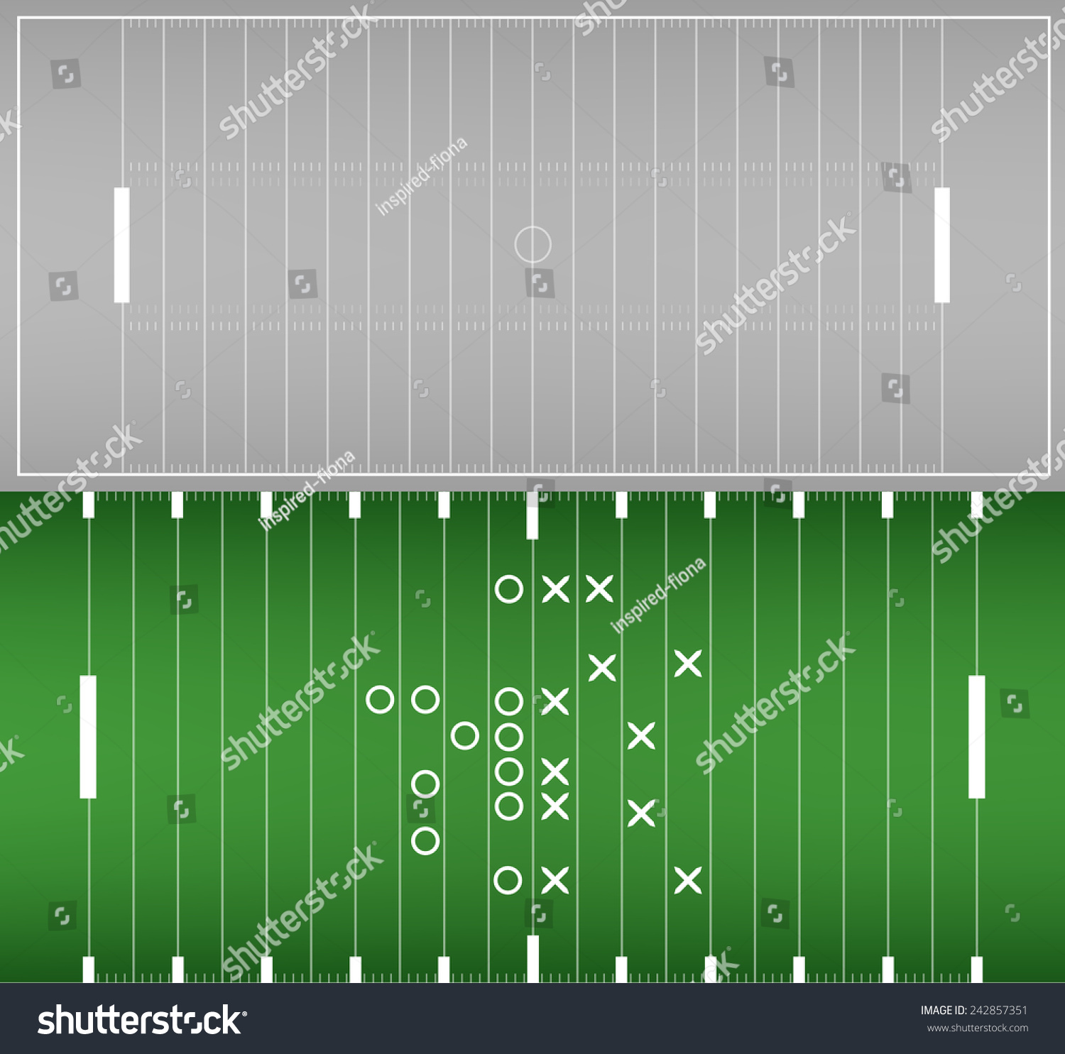 Set American Football Field Background Artificial Stock Vector Royalty Free