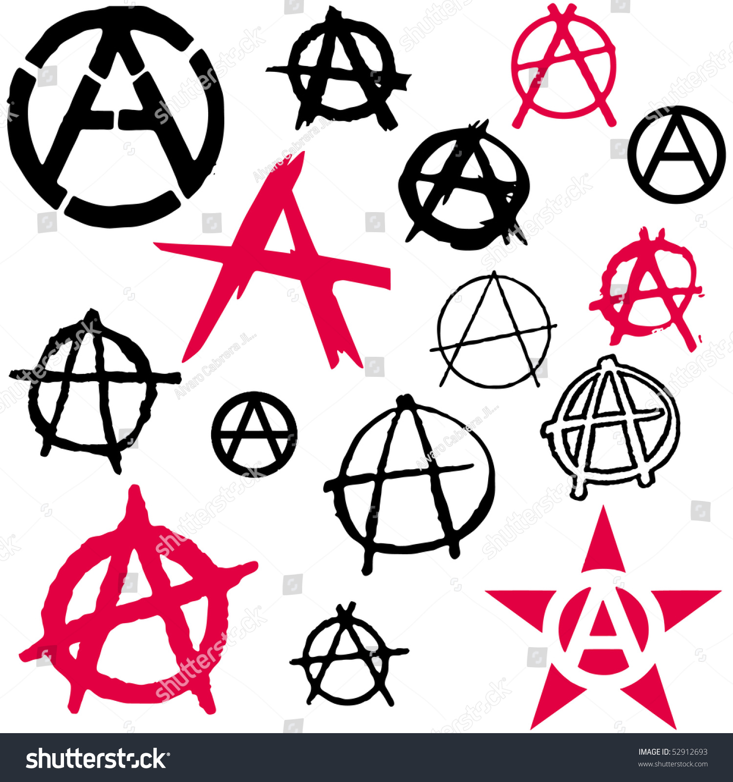 Set Anarchy Symbol Icon Vector Illustration Stock Vector 52912693 ...