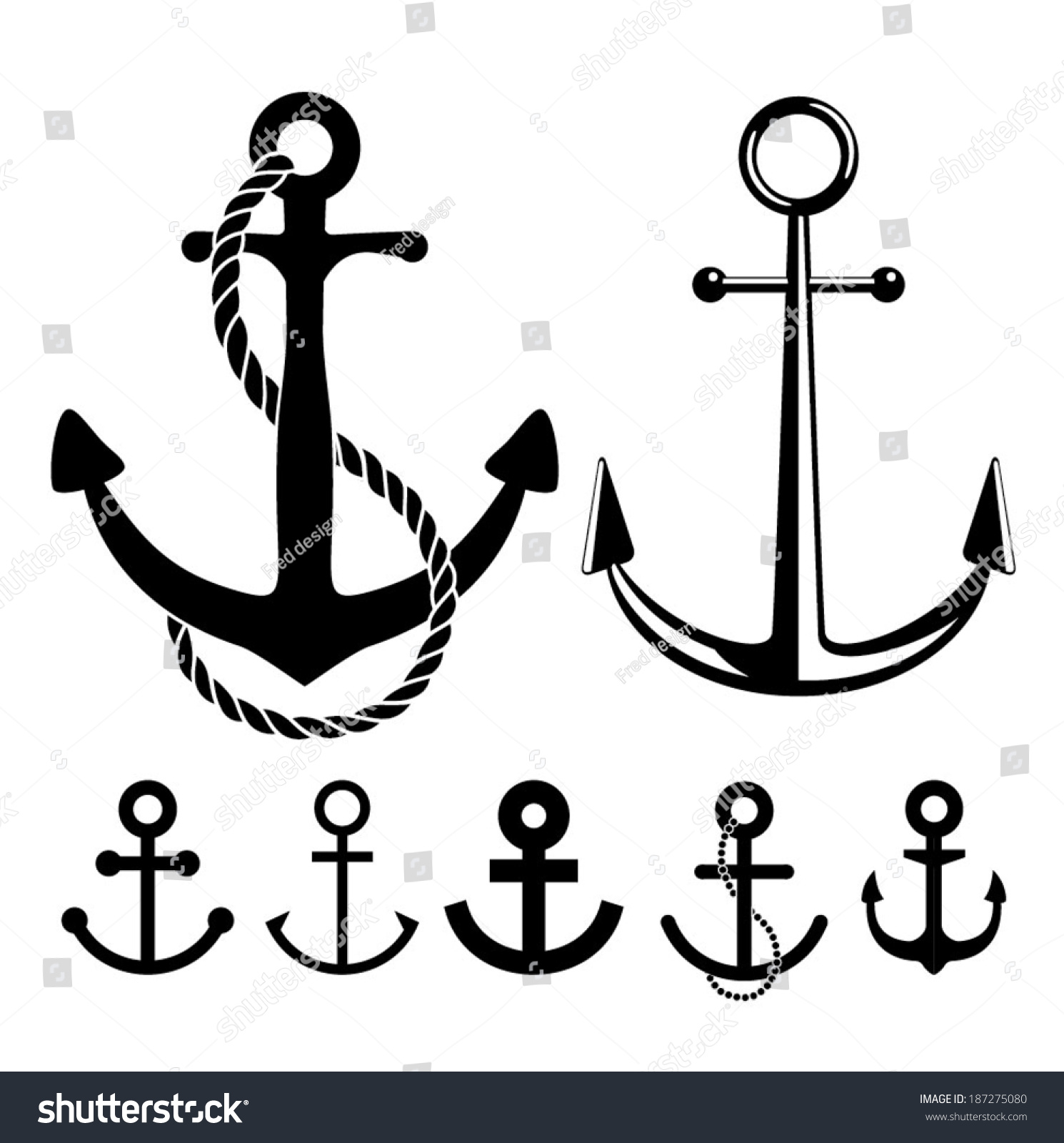 SVG of Set of anchor icons. Vector illustration. svg