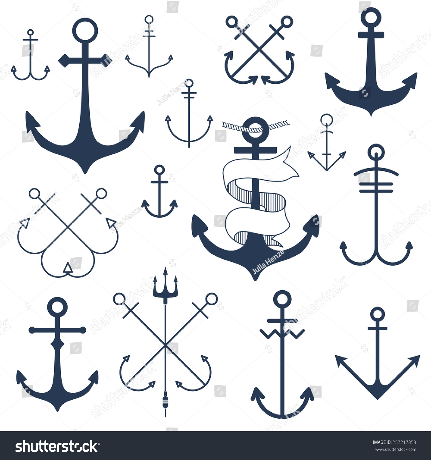 SVG of Set of anchors svg