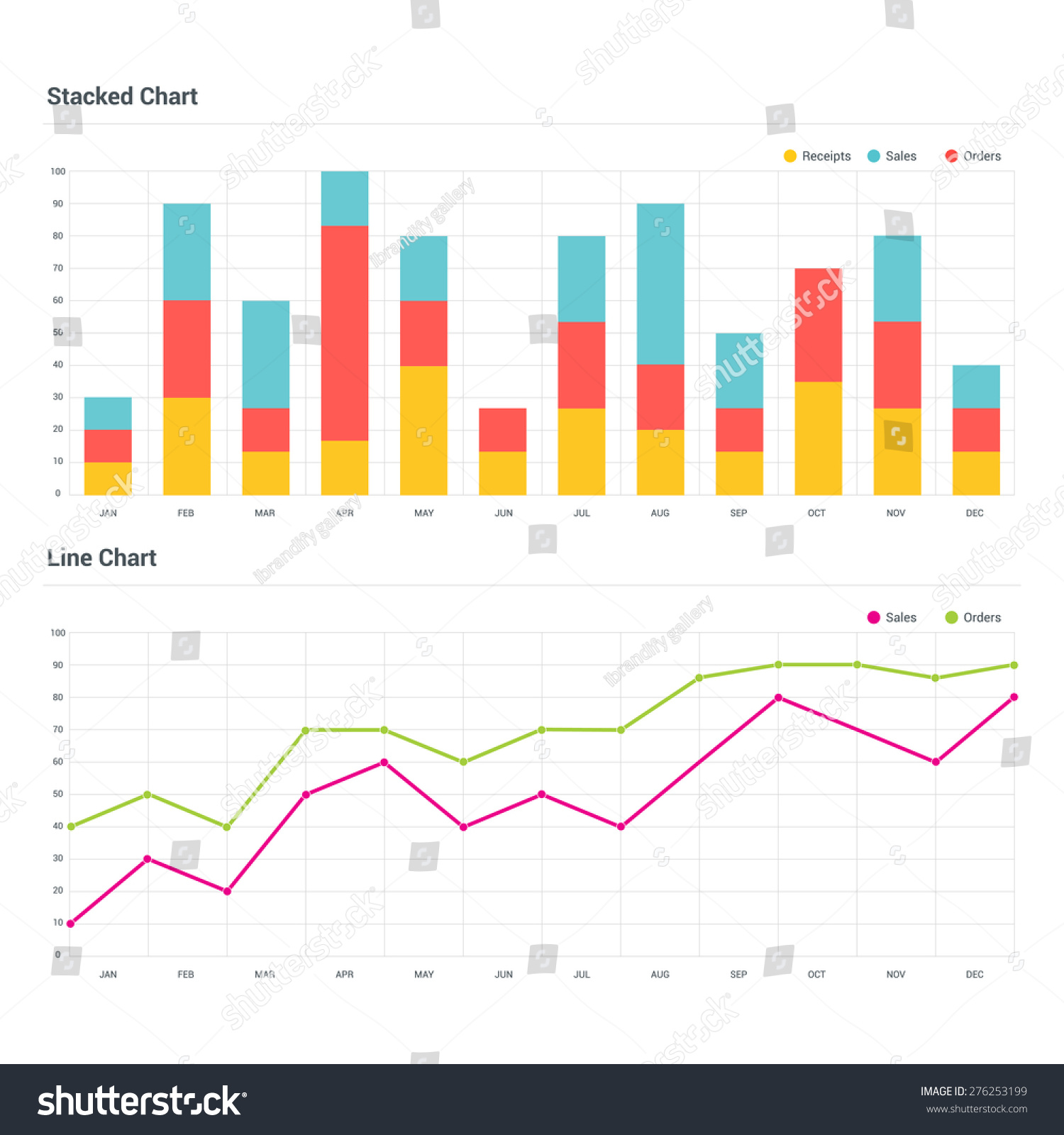 Set Application Progress Graph Chart Stock Vector 276253199 - Shutterstock