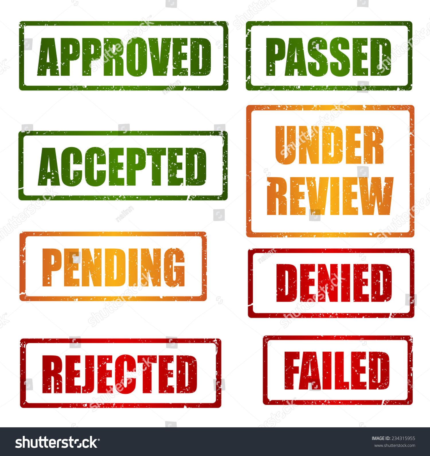 Set Of Approval , Rejected, Pending, Under Review Grunge Rubber Stamps ...