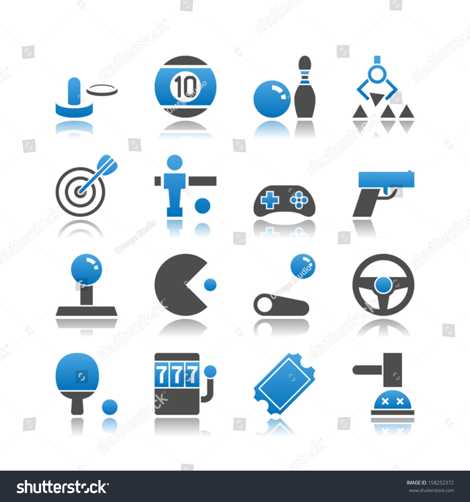 Set 16 Arcade Simple Vector Icons Stock Vector 158252372 ...