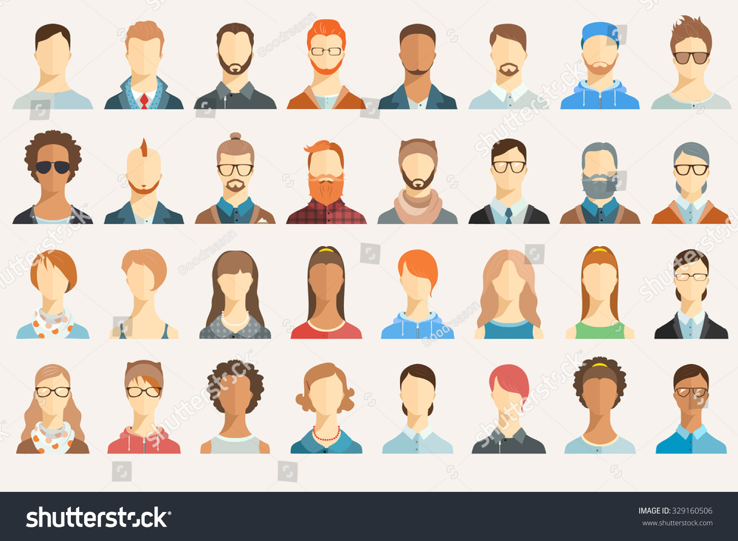 Set Avatar Icons Stock Vector (Royalty Free) 329160506 | Shutterstock