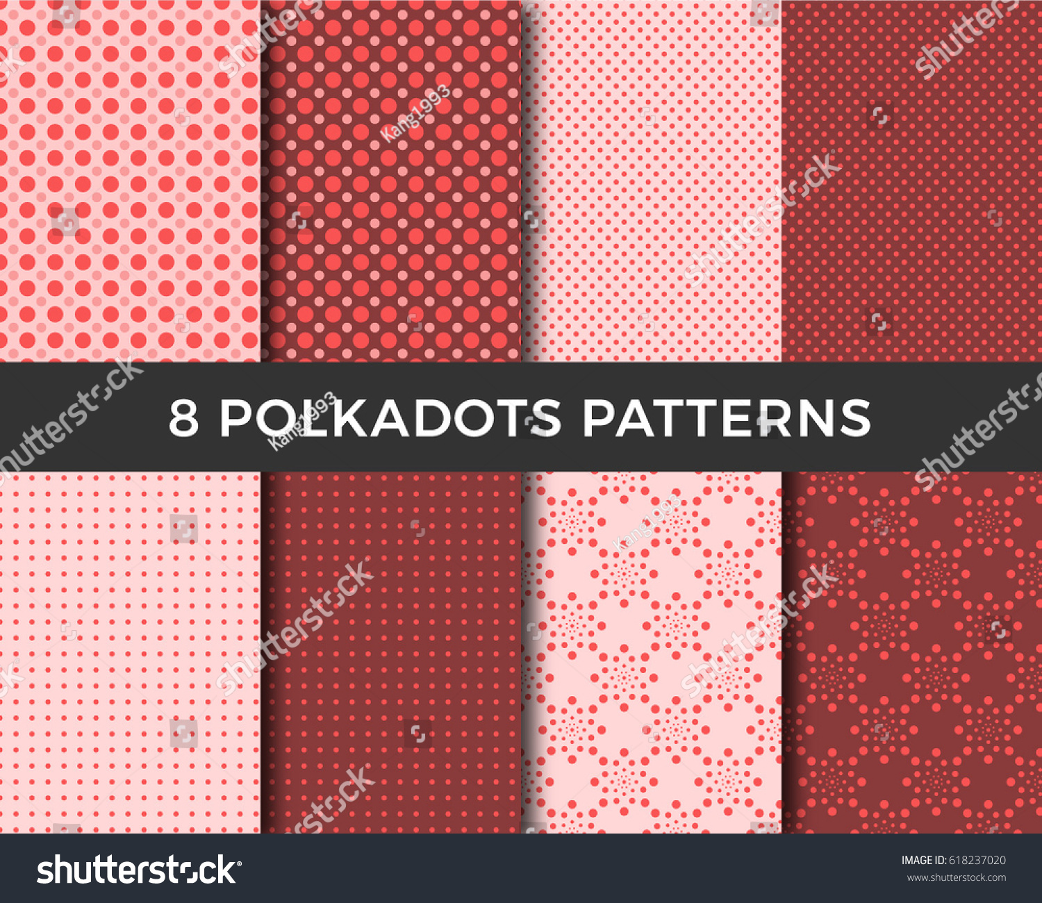 Set Background Patterns Colorful Vector Polka Stock Vector (Royalty ...