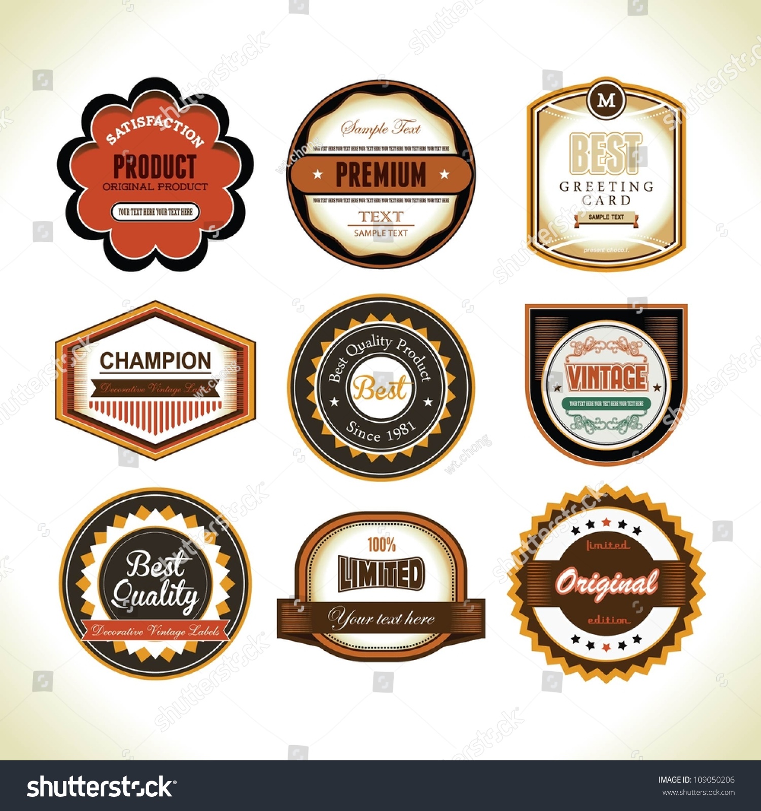 Set Of Badge Design Stock Vector Illustration 109050206 : Shutterstock