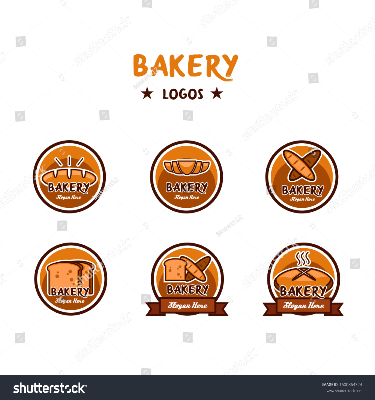 Set Bakery Logo Design Simple Logo Stock Vector Royalty Free