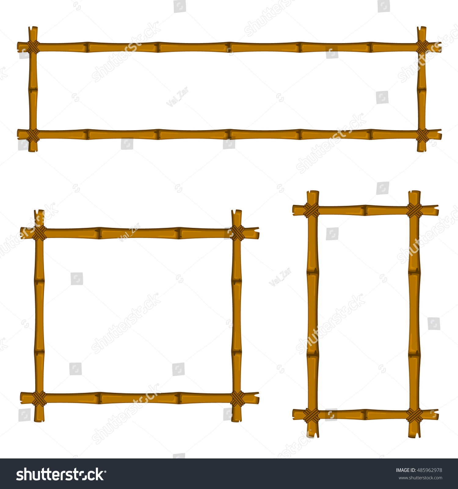 Set Bamboo Frame On White Background Stock Vector (Royalty Free