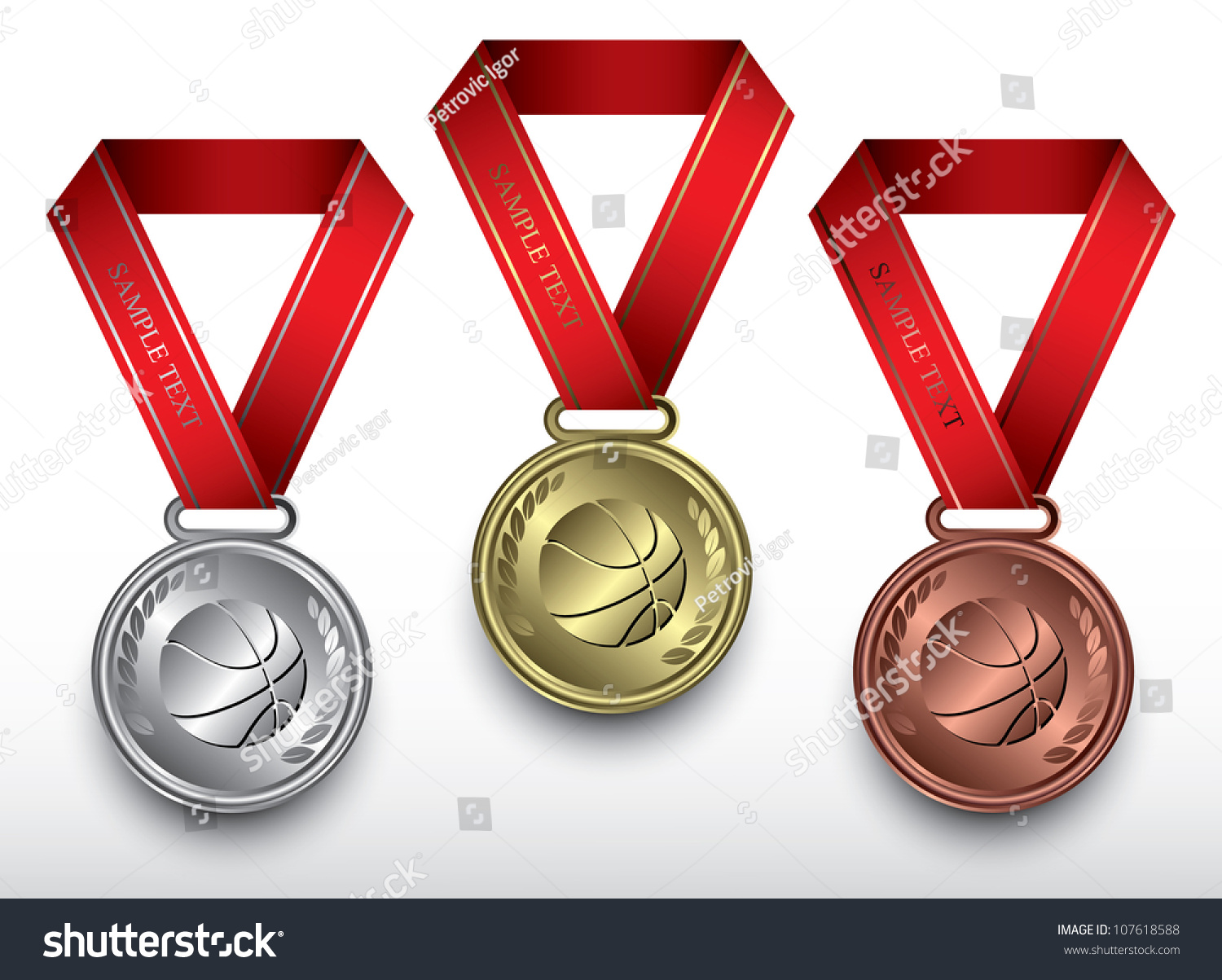 Set Basketball Medals Vector Illustration Stock Vector (Royalty Free ...