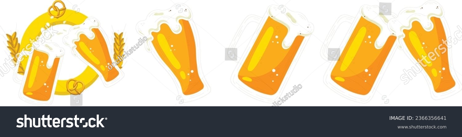 SVG of set of beer glasses, bottles, mugs vector design, beer mug vector set clipart svg