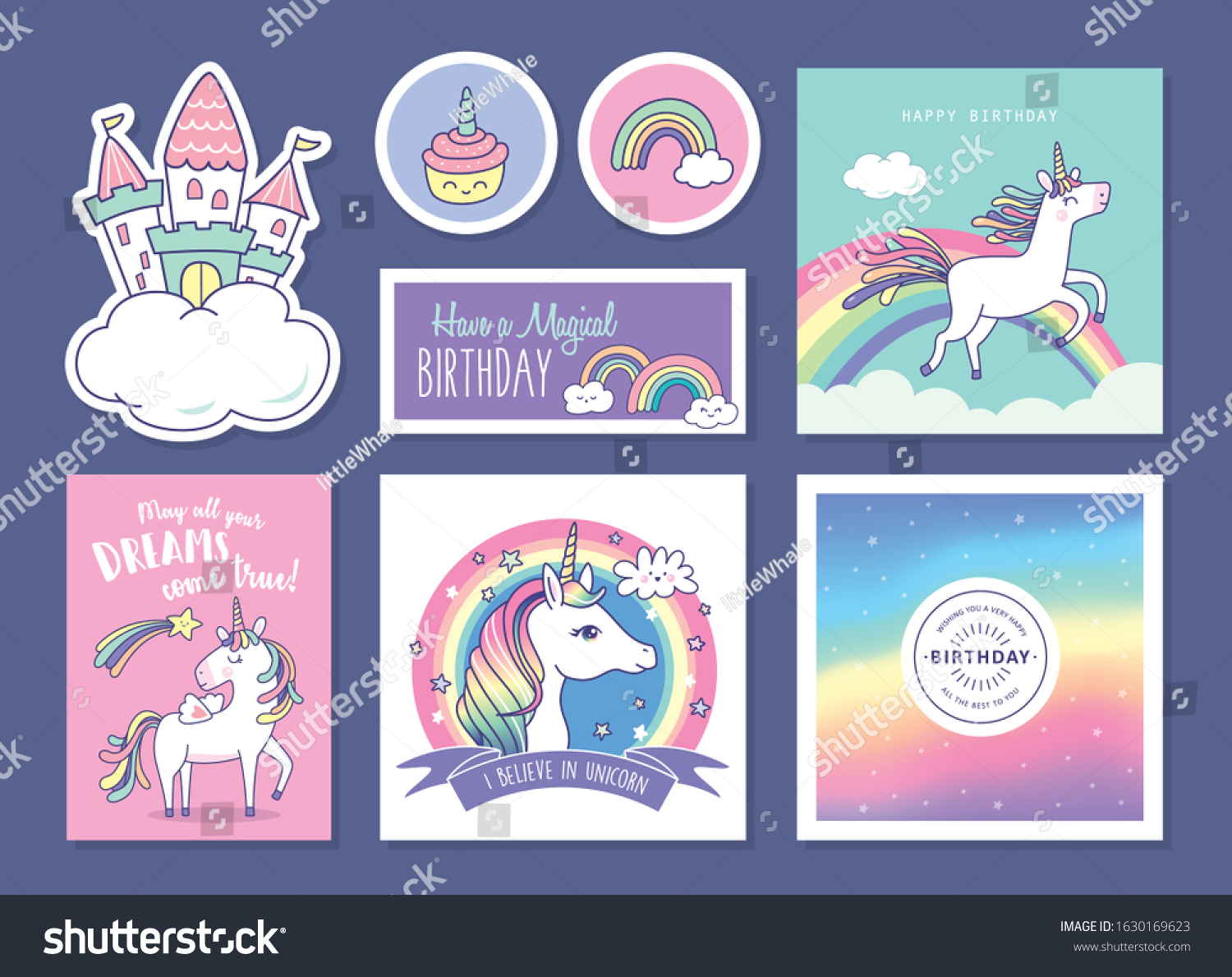 set birthday gift tags cards stickers stock vector royalty free 1630169623 shutterstock