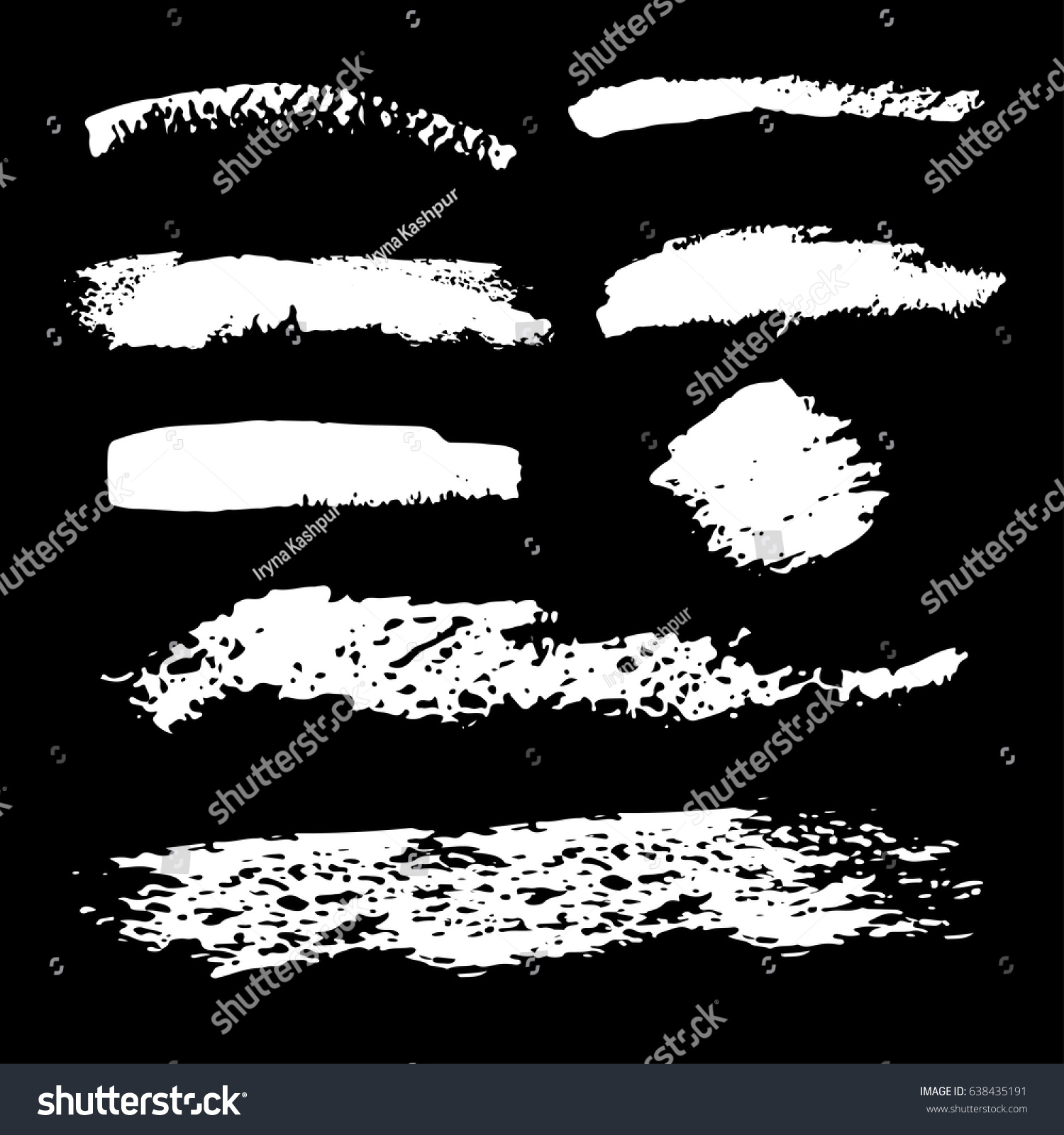 Set Black Paint Brushes Lines On Stock Vector (Royalty Free) 638435191 ...