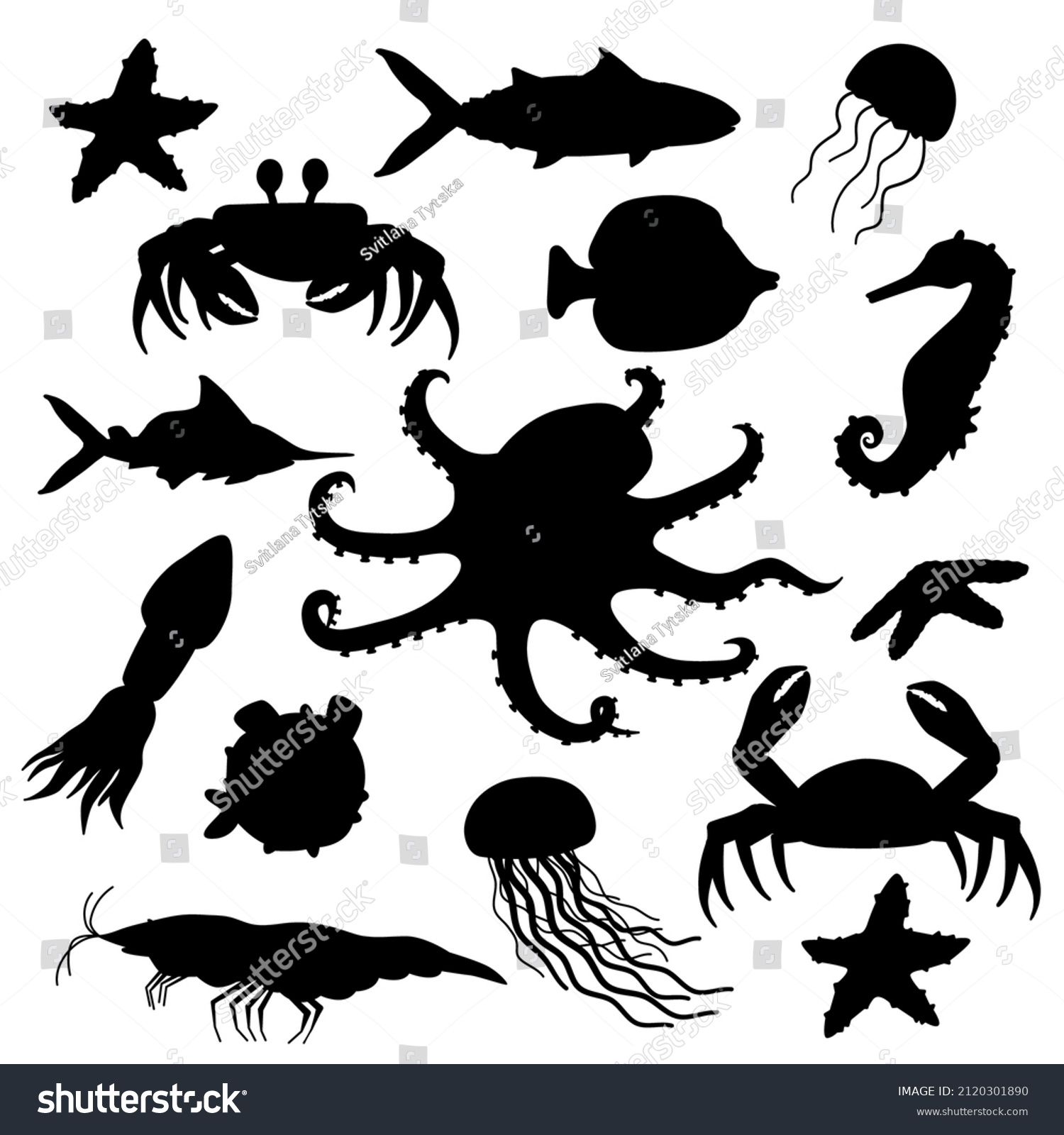 Set Black White Silhouette Cartoon Isolated Stock Vector (Royalty Free ...