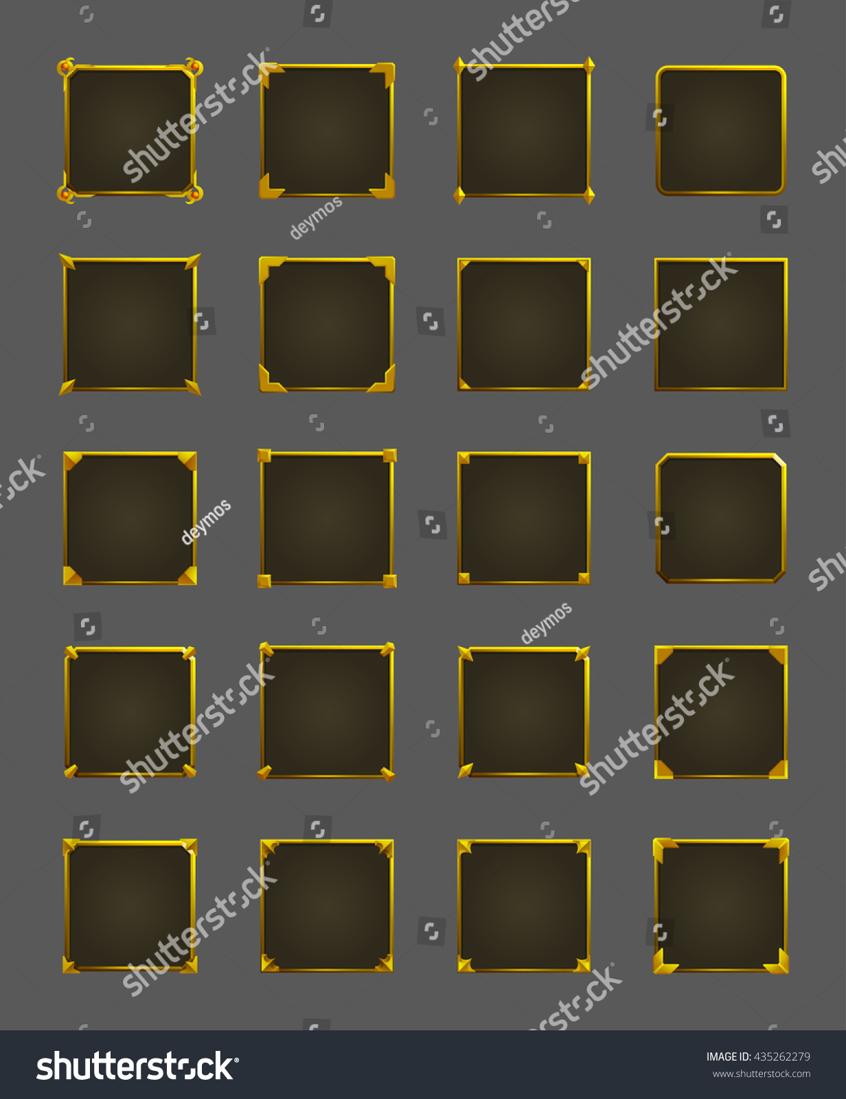 SVG of Set of blank frame for icons games. Vector illustration. svg