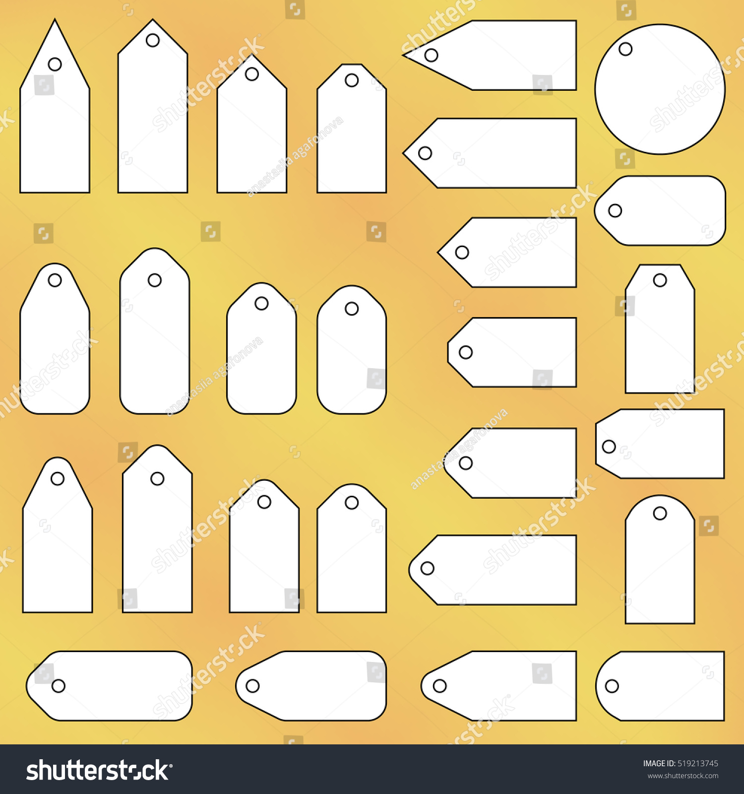 set blank printable labels tags gift stock vector royalty free 519213745 shutterstock