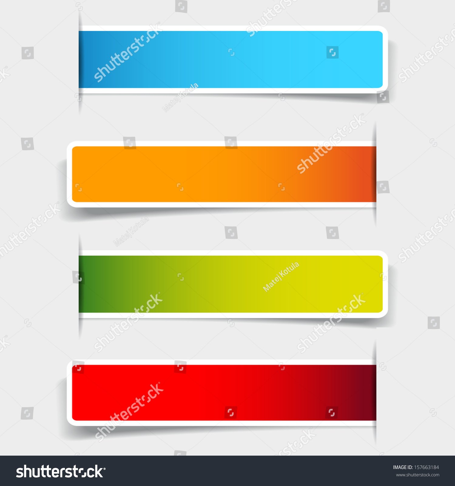 Set Blank Rectangle Labels Rounded Corners Stock Vector (Royalty Free ...