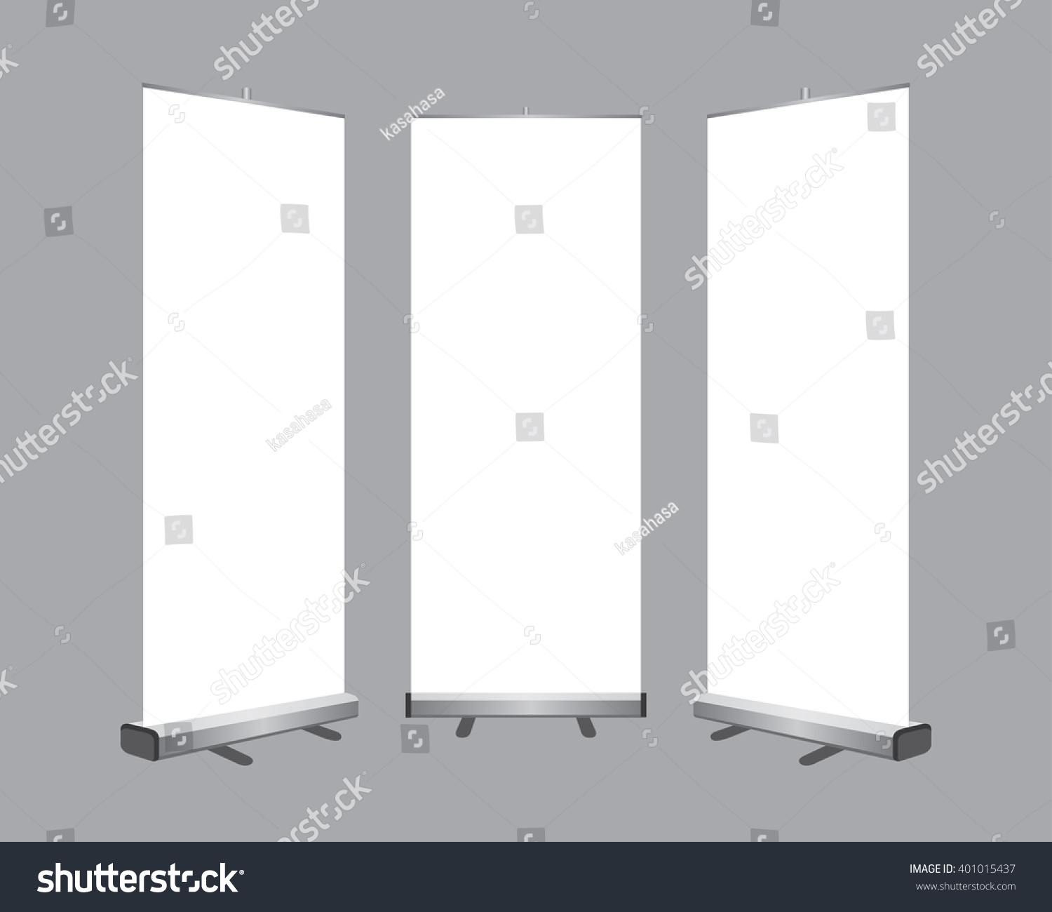 Set Blank Roll Banners Display Template Stock Vector (Royalty Free ...