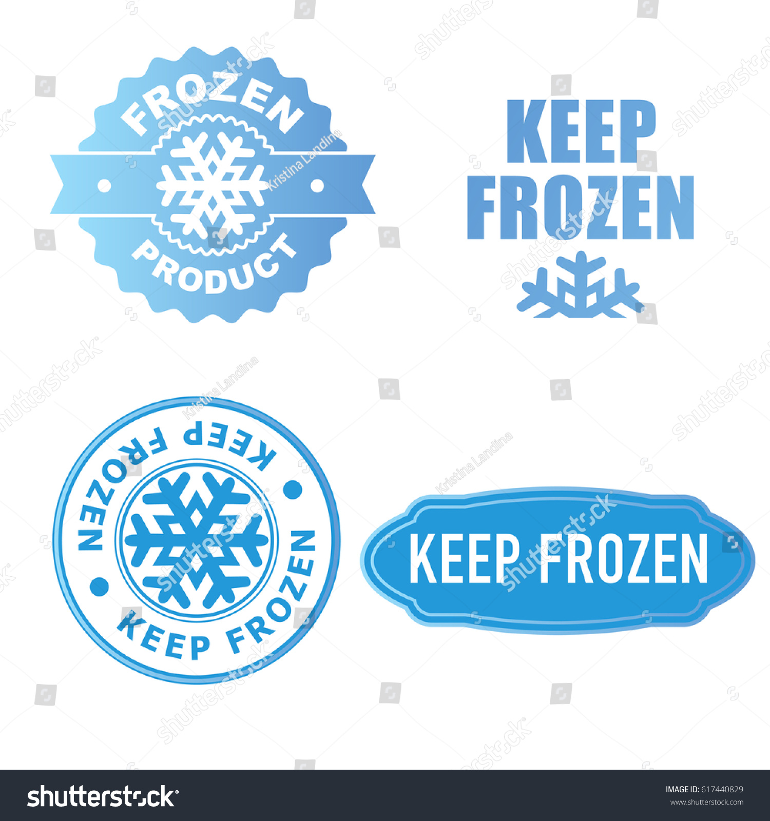 Set Blue Keep Frozen Product Badges Stock Vector 617440829 - Shutterstock