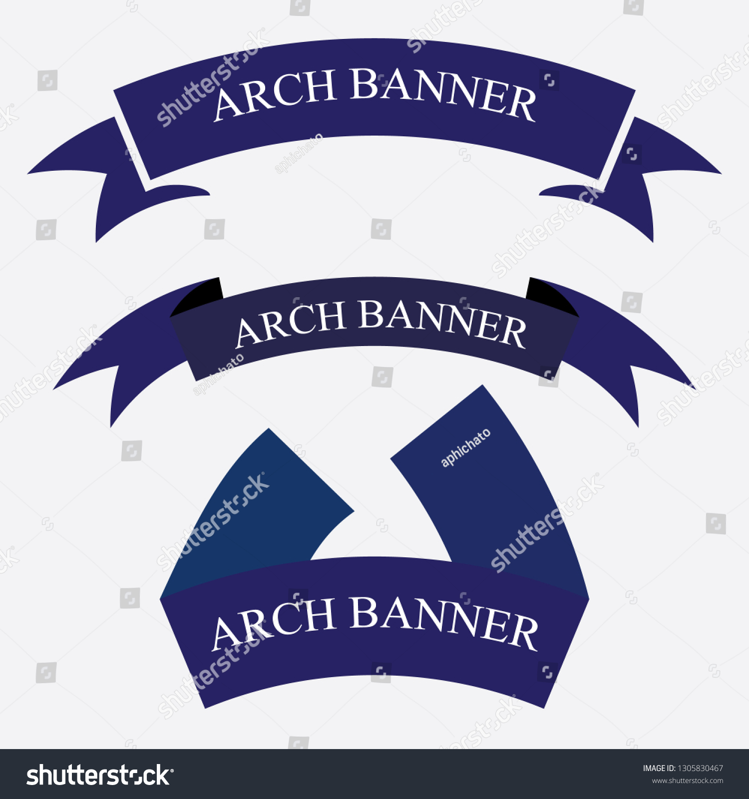 SVG of set of blue ribbon banner icon,arch ribbon banner icon,ribbon baner  on white background svg