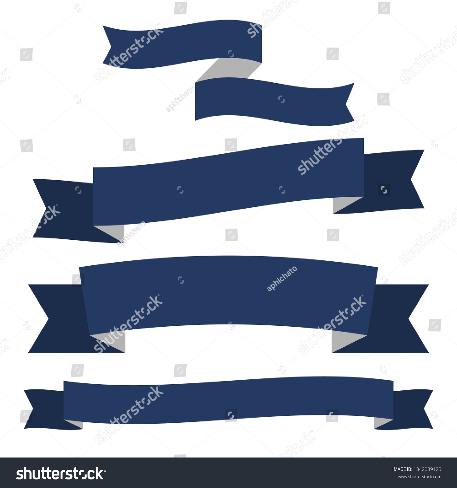 SVG of set of blue ribbon banner icon,arch ribbon banner,ribbon vector banner, on white background svg