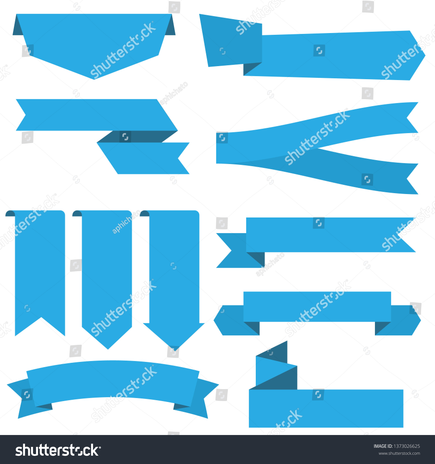 SVG of set of blue ribbon banner icon,ribbon vector banner, on white background svg