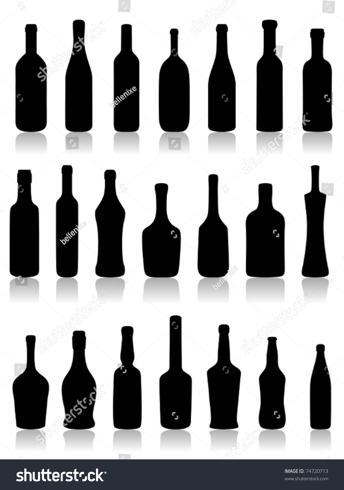 Set Bottles Vector Illustration Stock Vector 74720713 - Shutterstock