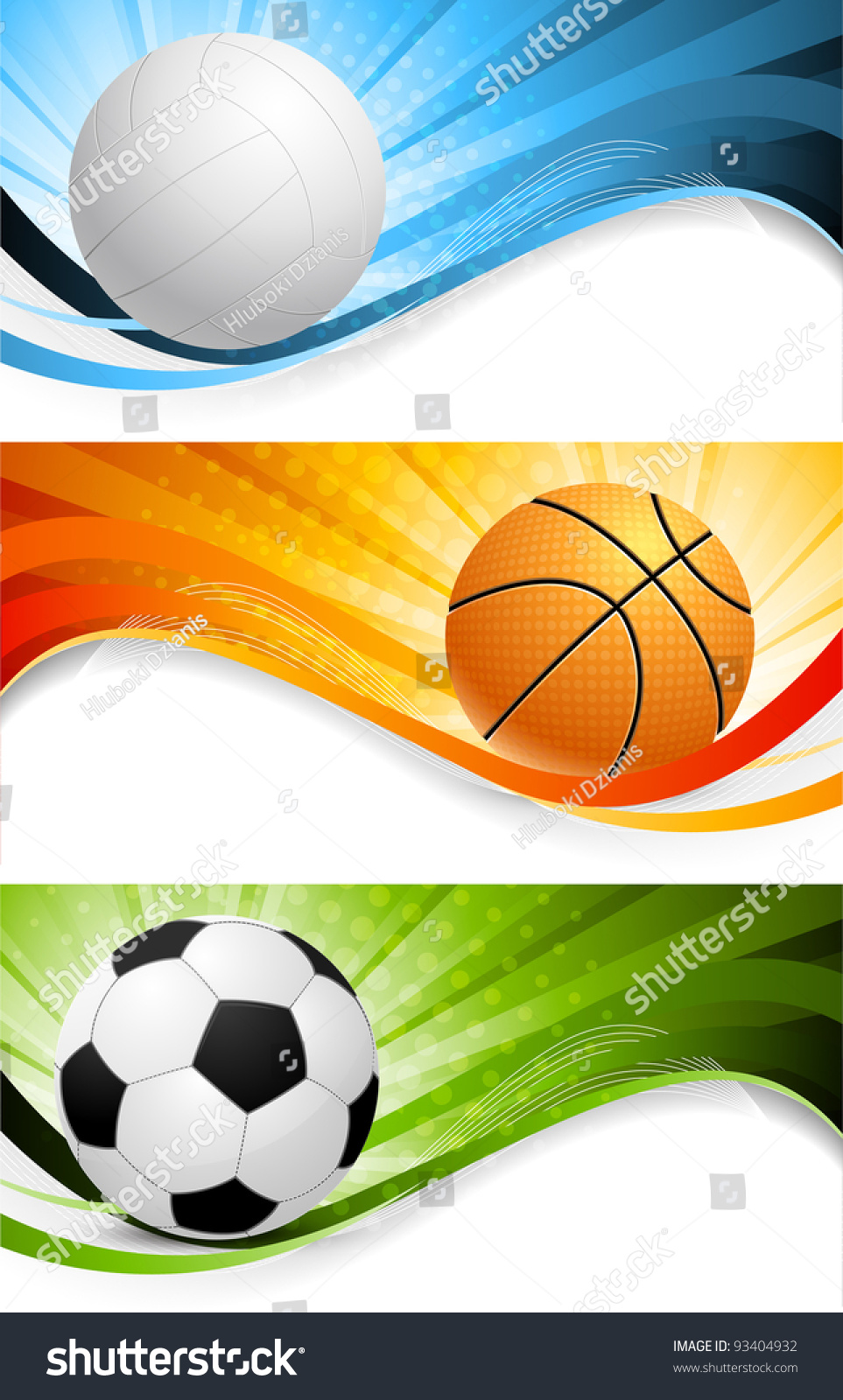 Set Of Bright Sport Banners Stock Vector Illustration 93404932 ...