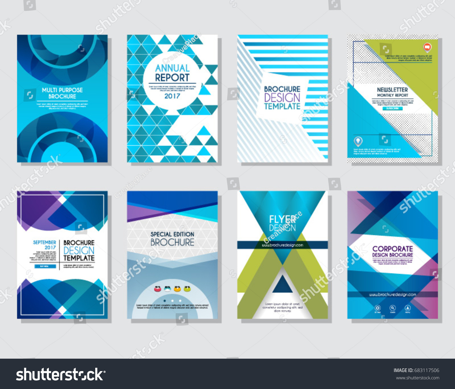 set brochure design annual report flyer stock vector royalty free document design templates