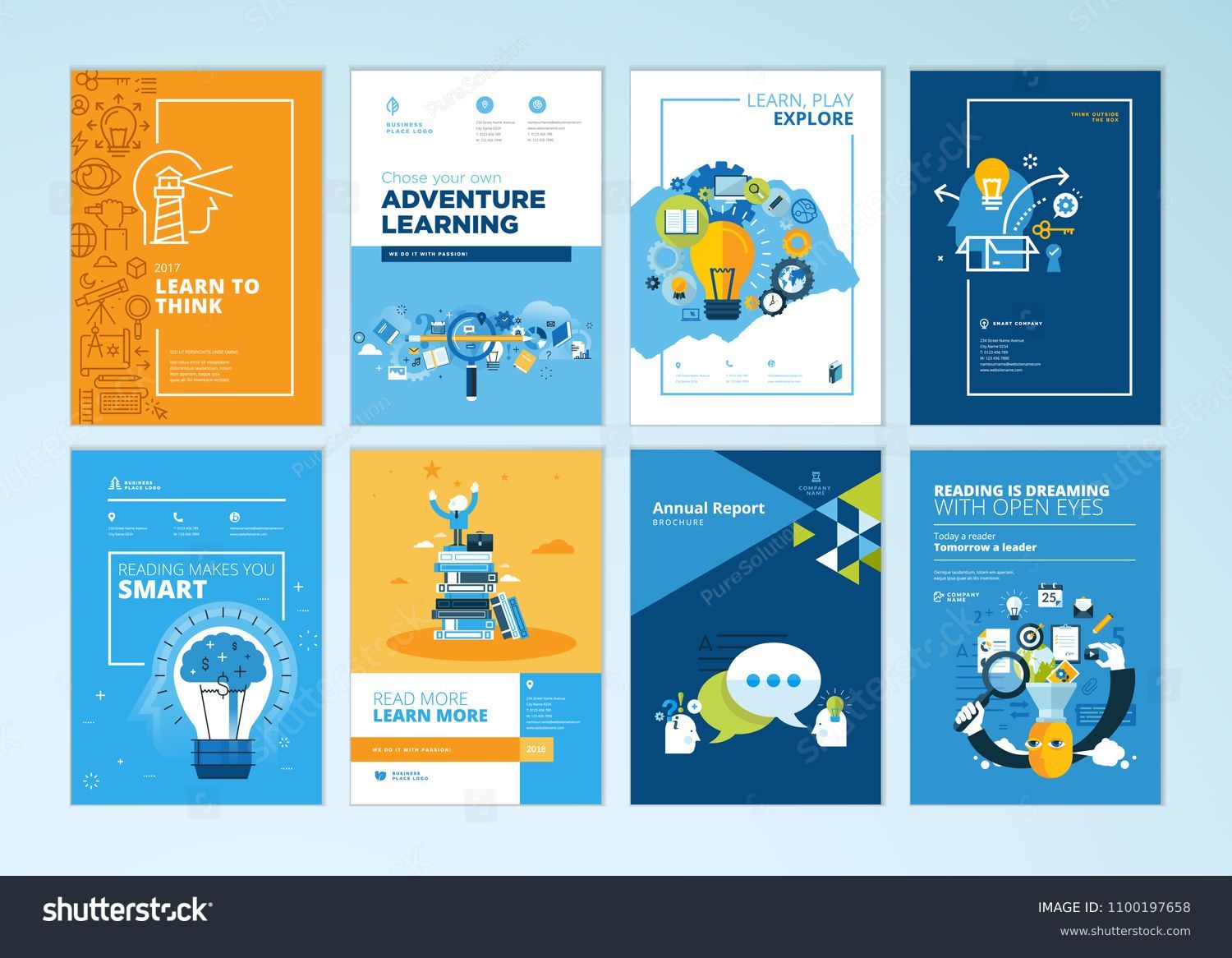 stock-vector-set-of-brochure- Pertaining To School Brochure Design Templates
