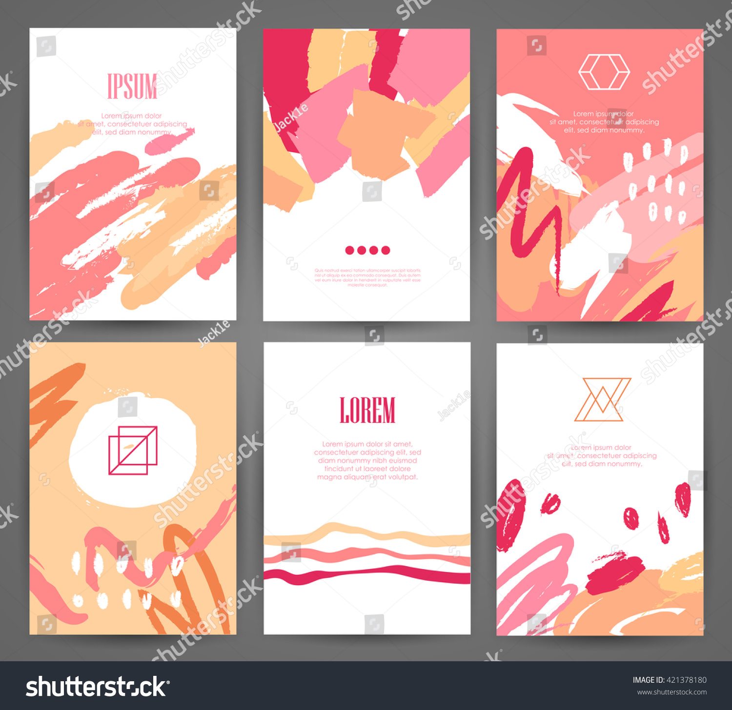 Set Brochures Hand Drawn Design Elements Stock Vector (Royalty Free ...