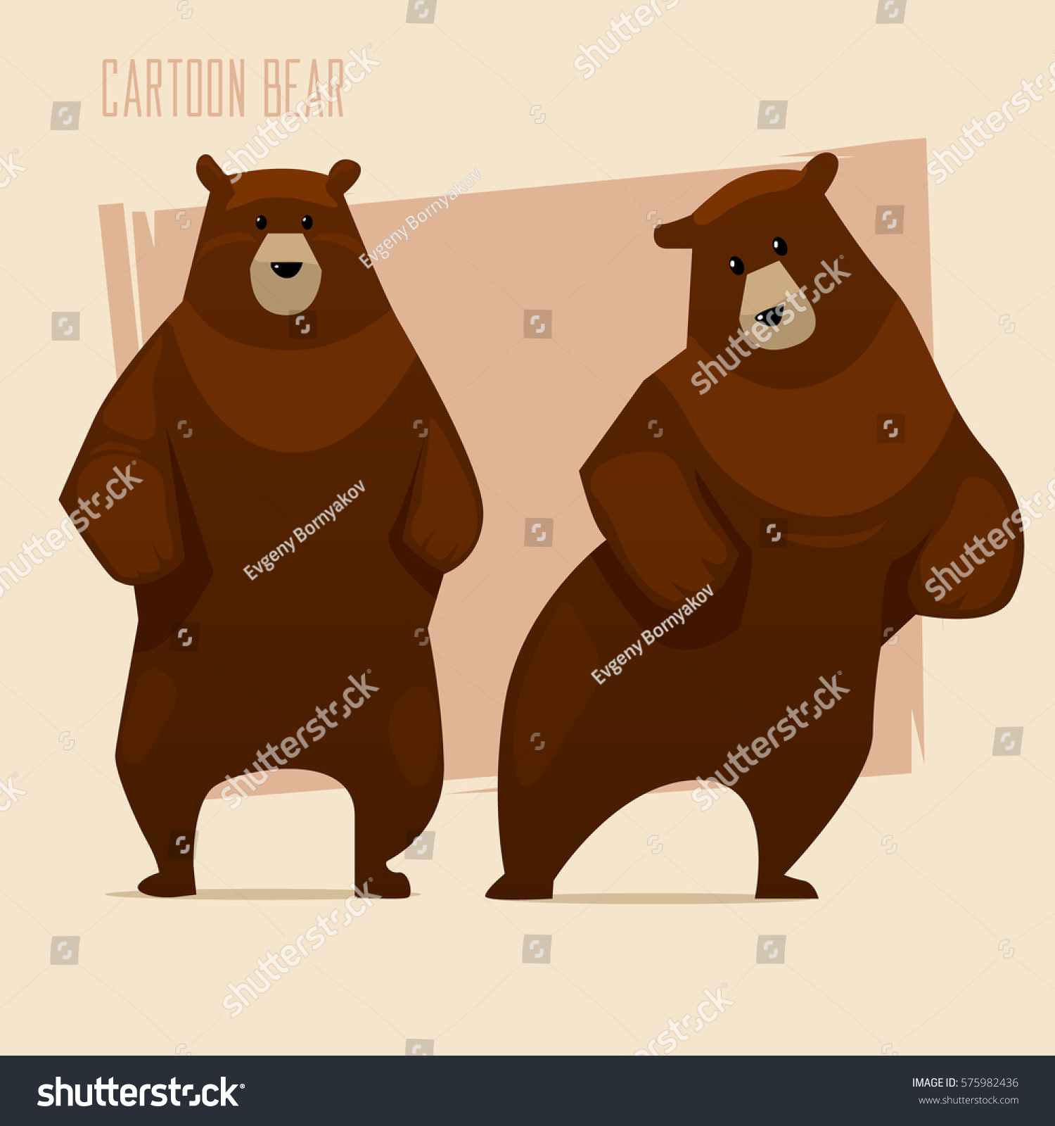 SVG of Set of brown bears. Cartoon characters. Icon. Vector illustration svg