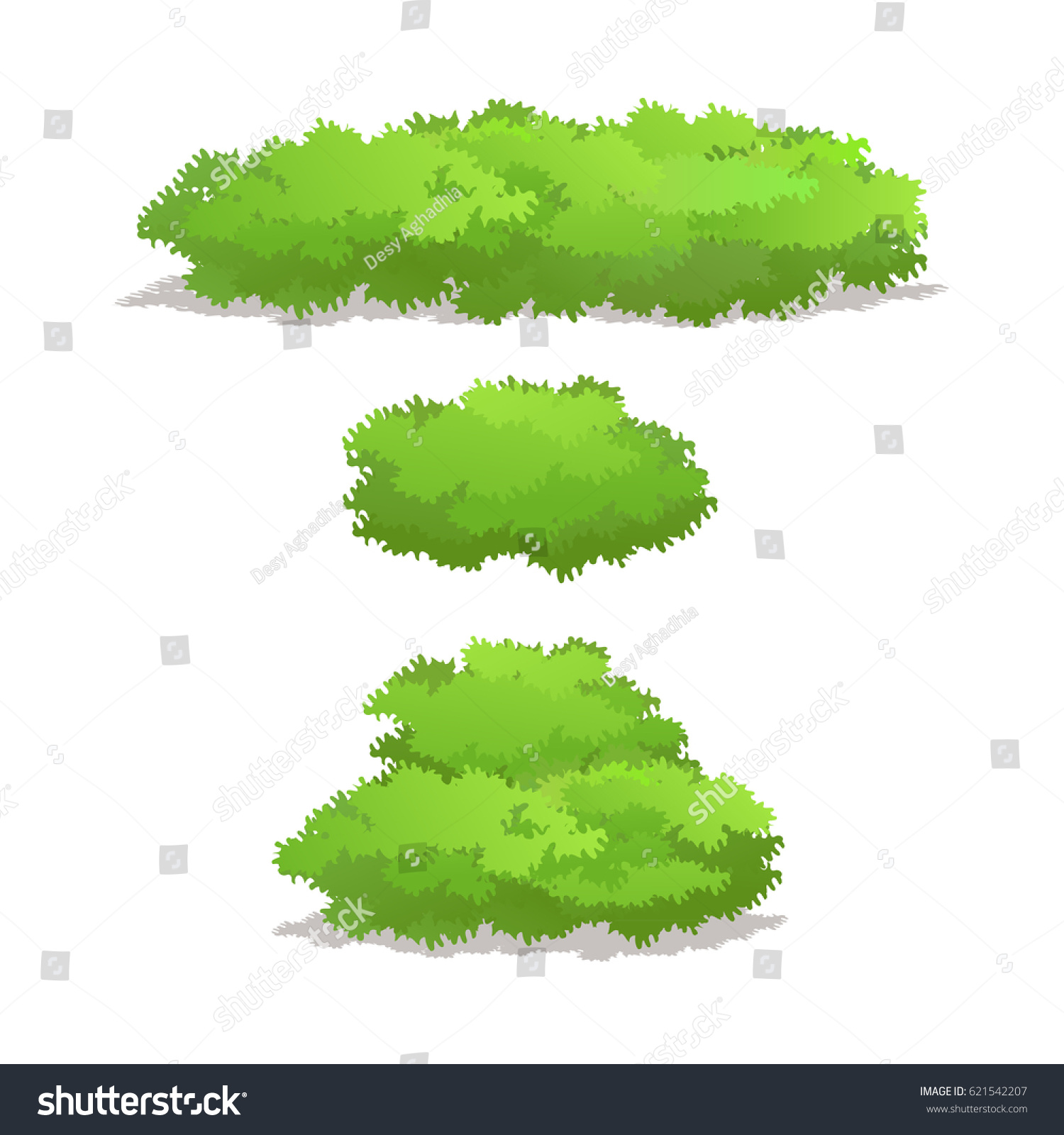 Set Bush Forest Park Garden Plantsvector Stock Vector (Royalty Free ...