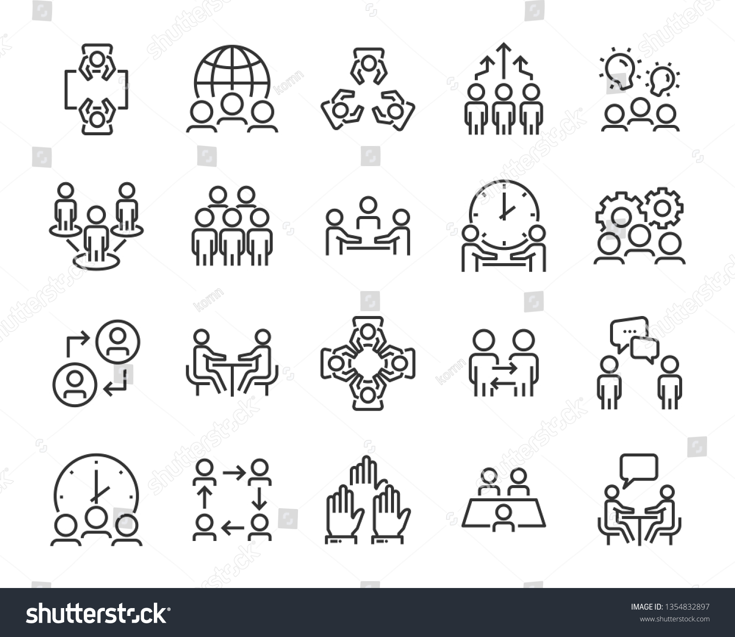 Set Business People Icons Such Meeting Stock Vector (Royalty Free ...