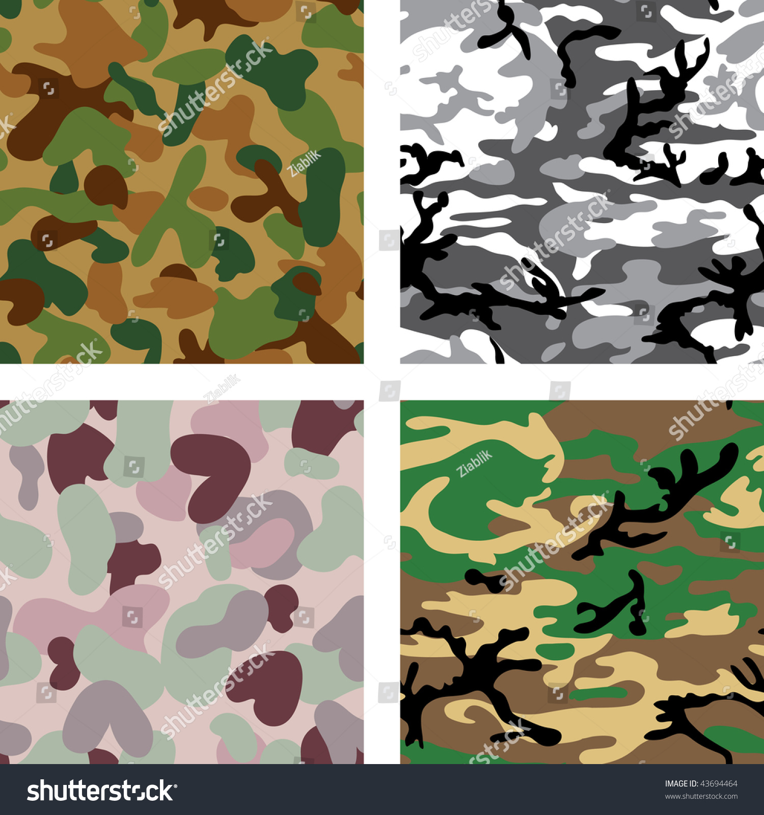 snyde Indica End Set Camouflage Seamless Pattern Australian Australian Stock Vector (Royalty  Free) 43694464