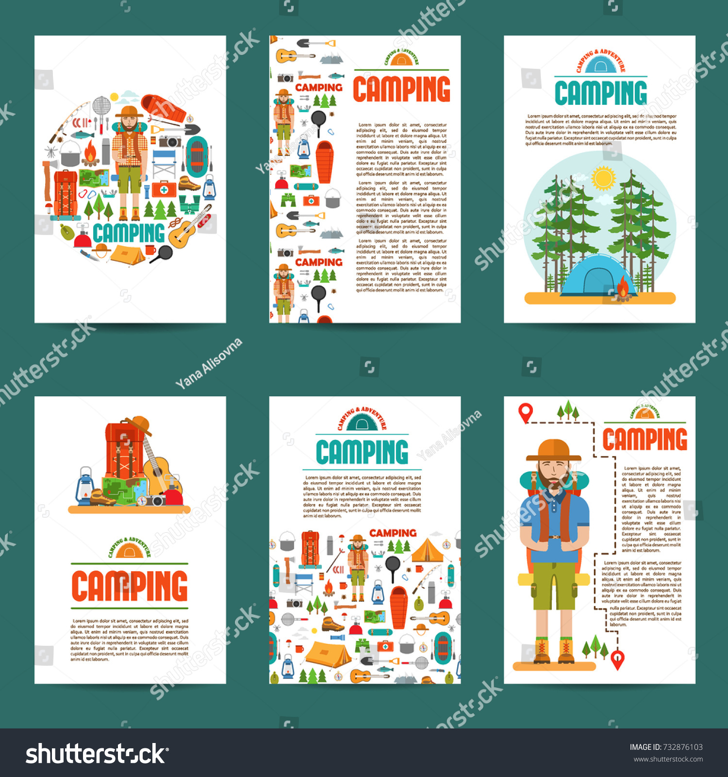 Travel hiking infographic background Layout illustrations template of flyer